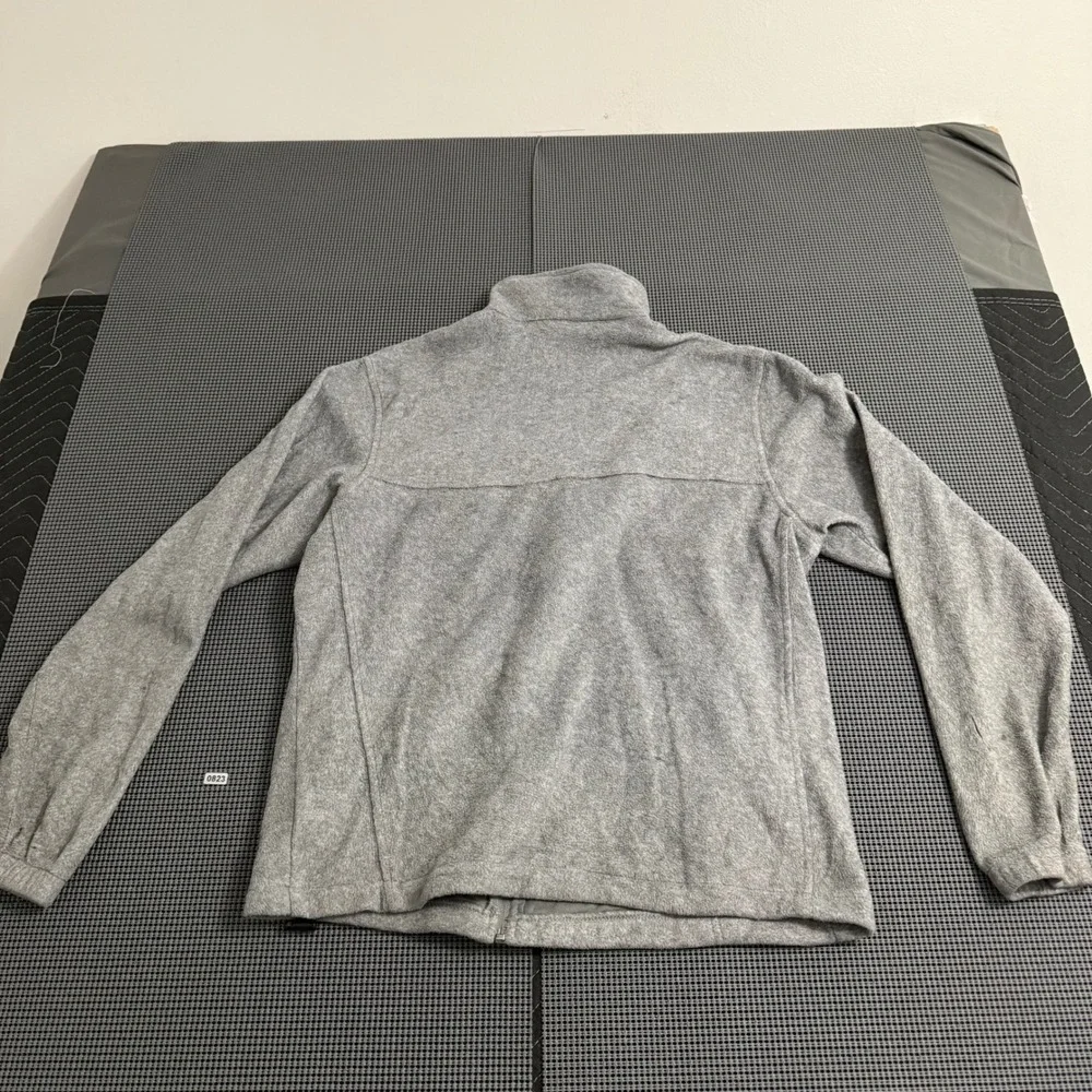 Columbia Mens Gray Full Zip Fleece Jacket Mock Neck Steens Mountain Medium